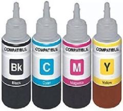 Ang Refill Ink For Use In Canon Pixma E470 All In One Printer ink Cyan, Magenta, Yellow & Black 100 ML Each Bottle Multi Color Ink Cartridge Tri Color Ink Cartridge