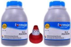 Formujet 36A Polyester Toner Powder for Refilling Laser Jet Toner Cartridge HP 88A, 278A, 285A, 35A, 36A & Canon 925, 725, 325, 337, 328, 728, 928, 912, Set of 2 Bottles X 70 g Black Ink Toner Powder