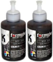Formujet Sublimation Ink DTP Sub Black 100g Set of 2 Compatible for Ep L800, L1800, L805, L850, L810, R230, T60, Tx 700, Tx 720, 1390 for Heat Transfer Printing on Ceramics and Clothes Black Ink Bottle