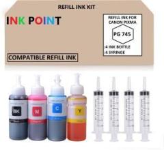 Inkpoint REFILL INK FOR CANON PIXMA PG 745 AND CL 746 for Black + Tri Color Combo Pack Ink Bottle