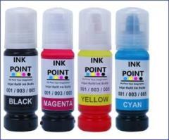 Inkpoint Refill Ink For Use Epson premium ink 001 003 L3110 L3150 L5190 L1110 Black + Tri Color Combo Pack Ink Bottle