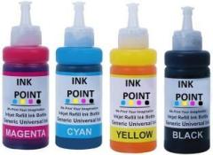 Inkpoint T6641 Refill Ink For Epson Printers Black + Tri Color Combo Pack Ink Bottle