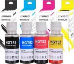 Jimigo For HP Ink Tank GT51, GT52, 310, 315, 319, 410, 415, 419 GT5810, GT5820 Ink Bottle Black + Tri Color Combo Pack Ink Bottle