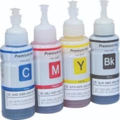 Jimigo Refill Ink for Epson L100, L110, L130, L200, L210, L220, L300, L310, L350, L355, L360, L361, L365, L380, L385, L455, L485, L550, L555, L565, L605, L1300 PACK OF 4 Tri Color Ink Bottle