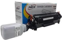 Nice Easy Refill 12A Toner Cartridge Set of 1 PCs 12A Cartridge + 1 Bottle 12A Powder Black Ink Cartridge