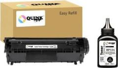 Quink Easy Refill 12A & Q2612A Toner Cartridge + Powder For Use 1010, 1010w, 1012... Black Ink Cartridge