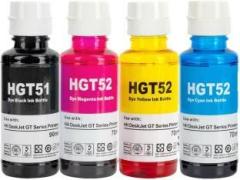 Quink GT51/GT52 GT5810, GT5820, 310, 315, 319, 410, 415, 419 Tank Wireless Black + Tri Color Combo Pack Ink Bottle