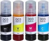 Quink INK FOR EPSON 001/003 L3110, L3100, L3101, L3115, L3116, L3150 Black + Tri Color Combo Pack Ink Bottle