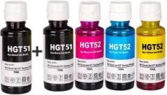 Quink Refill Ink for HP Ink Tank GT51 GT52 5810, 310, Black + Tri Color Combo Pack Ink Bottle