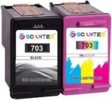ST SCANTER 703 Combo Ink Cartridge with HPP Deskjet Ink Printer K109a, D730, K209A Black + Tri Color Combo Pack Ink Cartridge