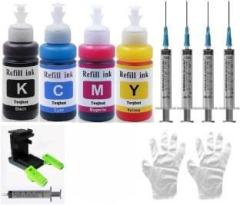 Teqbot ink for Canon CL 811 PG 88 CL 99 PG 810 And HP cartridge 805 803 680 802 901 Black + Tri Color Combo Pack Ink Bottle