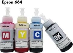 Teqbot Refill Ink for EPSON L110/L130/L210/L220/L360/L361/L365/L380/L385/L455/L485/L550/L565/L655/L1300/L1455 Pack of 4 Black + Tri Color Combo Pack Ink Bottle