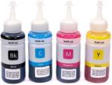Teqbot T6641 Refill Ink For Epson Printers Pack of 4 Black + Tri Color Combo Pack Ink Bottle