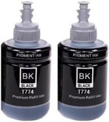 Tequo 774 Refill Ink for Epson M100, M105, M200, M205, L655 Printer Pack Of 2 Black Ink Bottle