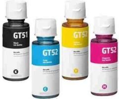 Trendvision GT 51 & GT52 Ink Refill Ink For use in HP DeskJet 5810, 5811, 5820, 5821 INKTANK Wireless 310, 315, 316, 319, 410, 415, 416, 419, HP Smart Tank 115, 500, 510, 515, 516, 720, 750, 790 Printers Black + Tri Color Combo Pack Ink Bottle