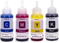 Verena for Ep T664 Dye Ink Compatible EcoTank Inkjet Printer Epson L130, L110, L210, L220, L310, L360, L355, L365, L380, L385, L405, L455, L485, L550, L555, L565, L605, L655, L1300 Black + Tri Color Combo Pack Ink Bottle