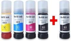 Zokio 001/ 003 Ink for Epson L3110, L3150, L3250, , L3116, L3101, L3210, L3215, L3216 Black + Tri Color Combo Pack Ink Bottle