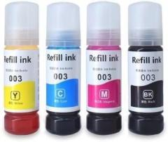 Zokio 003 Ink for Epson L3110, L3150, L3250, L3252 L3115, L3116, L3101, L3210, L3215 Black + Tri Color Combo Pack Ink Bottle