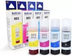 Zokio Epson 001 003 Compatible Epson Ink Bottle L3110, L3150, L5190, L1110, L4150, Black + Tri Color Combo Pack Ink Bottle