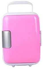 Aswadh 4 Litres Mini Fridge Car Refrigerators Portable AC/DC Powered Cooler Pink