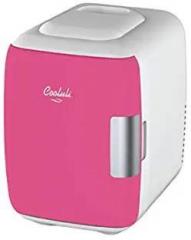 Cooluli 4 Litres Fuchsia AC/DC Portable Thermoelectric System W/on The Go USB Power Bank Option Electric Cooler And Warmer Mini Fridge