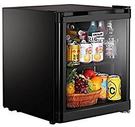Kitchoff 50 Litres Black Kitchoff001 Aluminium & Glass Door Mini Refrigerator For Home & Office