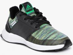 Adidas Black/Green Running Shoes boys