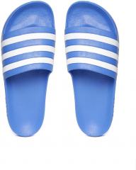 Adidas Blue & White Adilette Aqua Striped Sliders men