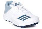 ADIDAS Boys White & Blue Howzat Spike Junior Cricket Shoes