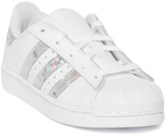 Adidas Originals White Superstar C Leather Sneakers boys