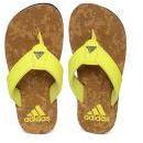 Adidas Yellow Synthetic Thong Flip Flops boys