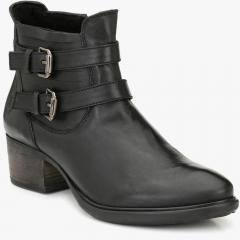 Alberto Torresi Black Leather Heeled Boots women