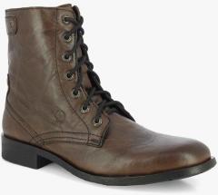 Alberto Torresi Brown Leather High Top Flat Boots men