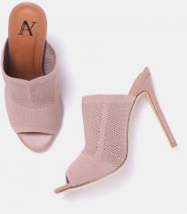 All About You Pink Woven Design Mules women