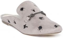 Allen Solly Grey & Black Embroidered Mules women