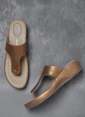 Anouk Bronze Toned Solid Comfort Heels with Laser Cuts women