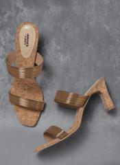 Anouk Bronze Toned Solid Heels women