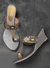 Anouk Gold Synthetic Wedges women