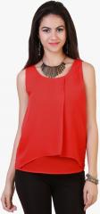 Belle Fille Red Solid Blouse women