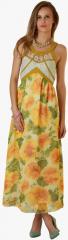 Belle Fille Yellow Colored Printed Maxi Dress women