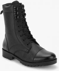 Benera Black Leather High Top Boots men