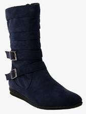 Bruno Manetti Calf Length Blue Boots women