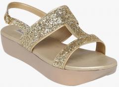 Bruno Manetti Gold Solid Sandals women