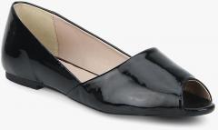 Carlton London Black Solid Open Toe Flats women