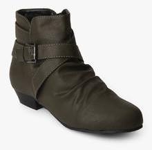Carlton London Olive Buckled Ankle Length Boots women
