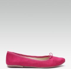 Carlton London Pink Solid Ballerinas With Bow Detail women