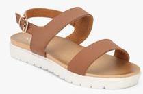 Carlton London Tan Metallic Sandals women