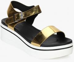 Carlton London Women Gold Toned Solid Wedges