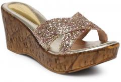 Catwalk Gold Synthetic Wedges women