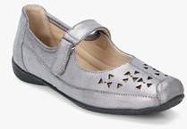 Catwalk Grey Mary Jane Lazer Cut Belly Shoes women